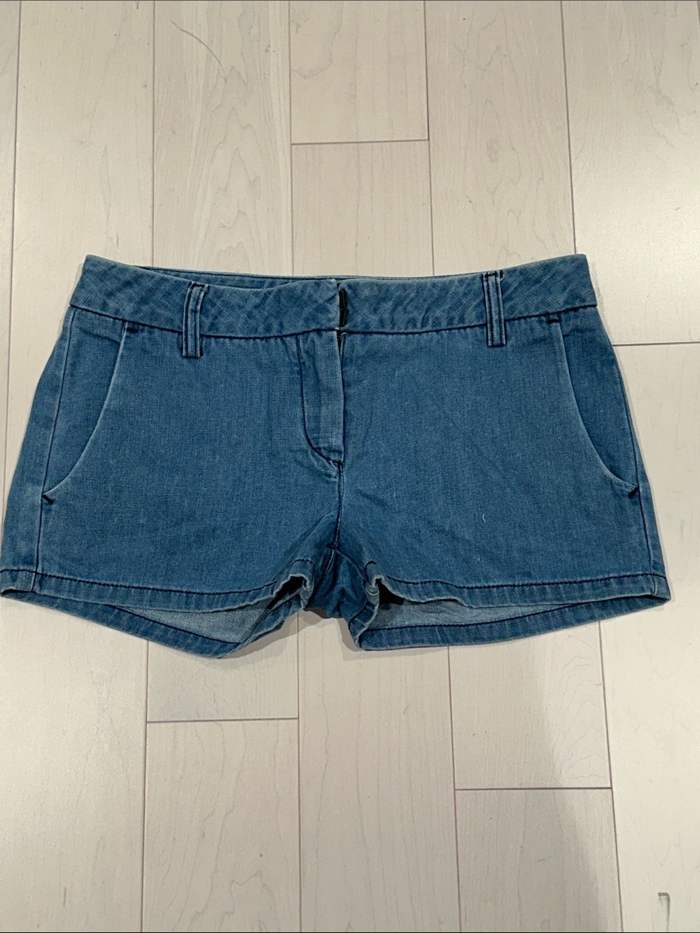 Theory Women's Blue Denim Trouser Shorts - size 2